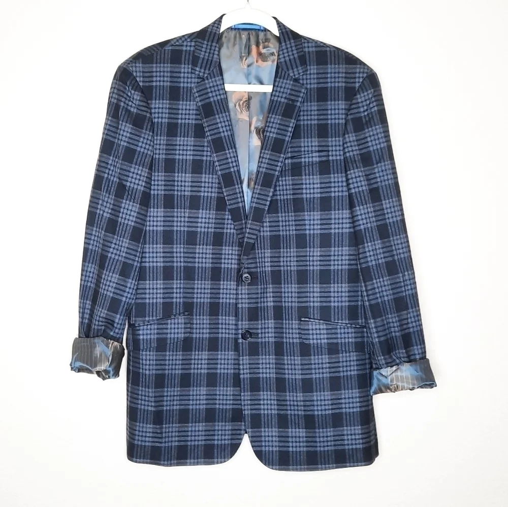 Sondergaard Copenhagen Blue Plaid Blazer 42L